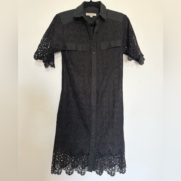 Banana Republic Dresses & Skirts - Banana Republic Heritage Elegant Black Lace Dress button up size 0